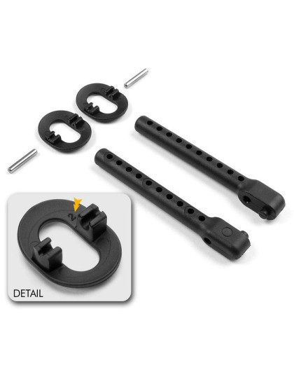 REAR BODY MOUNT SET +2MM HEIGHT - 301334 - XRAY