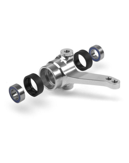 ALU STEERING BLOCK WITH BEARINGS - ORANGE - 302256 - XRAY