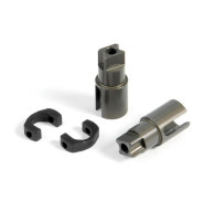 ALU SOLID AXLE DRIVESHAFT ADAPTERS - HARD COATED (2) - 305136 - XRAY