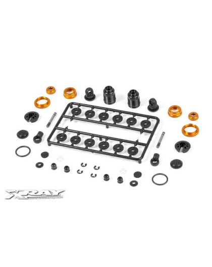 T4 ALU SHOCK ABSORBER-SET - ORANGE (2) - 308307-O - XRAY