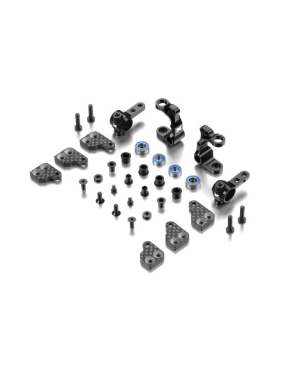 ALU STEERING BLOCKS & C-HUBS WITH BACKSTOP - SET - XRAY - 320904