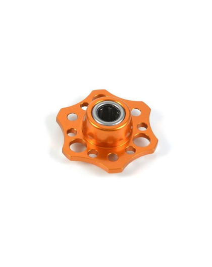 LIGHTWEIGHT DRIVE FLANGE WITH ONE-WAY BEARING - ALU 7075 T6 - ORANGE-