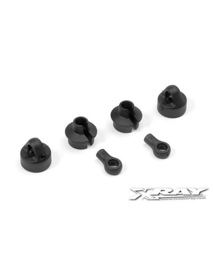 Chapes + bouchons amortisseurs plastique - XRAY - 368010