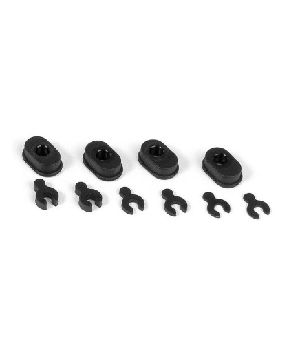 COMPOSITE ECCENTRIC BUSHINGS + CASTER CLIPS (2) - 372315 - XRAY