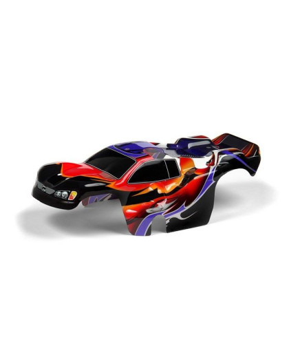 BODY 1/18 NITRO TRUCK - PAINTED & TRIMMED - DRAGONFIRE - RED - 389773