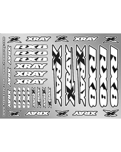 XRAY RX8 STICKER FOR BODY - WHITE - 397360 - XRAY