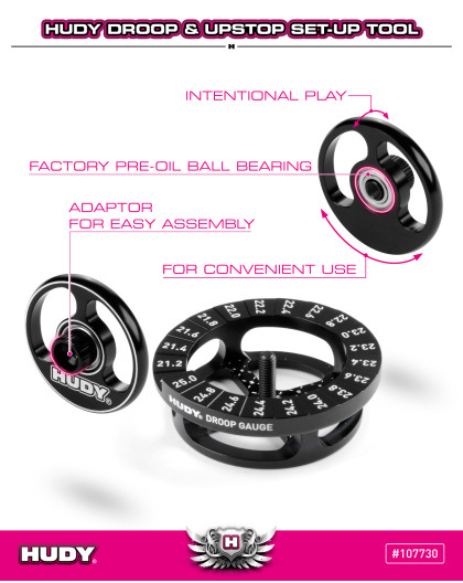 HUDY DROOP & UPSTOP SET-UP TOOL 1/10 TC - HUDY - 107730