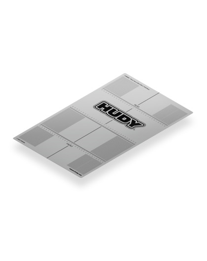 PLASTIC SET-UP BOARD DECAL 331x545mm - 1/8 ON-ROAD - HUDY - 108560