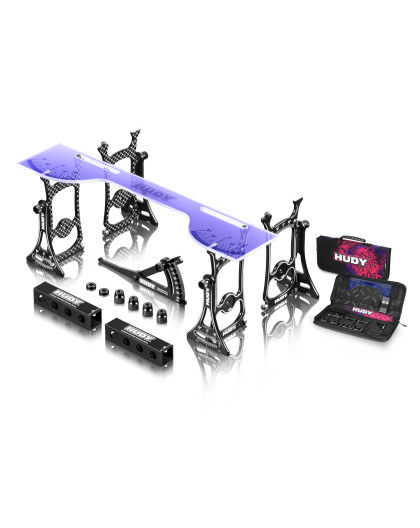 Banc de réglage 1/10 TT + accessoires + sac transport - HUDY - 108951