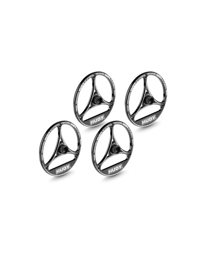 ALU TWEAK SET-UP WHEEL FOR 1/10 TOURING CAR & FWD (4) - HUDY - 109380