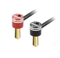 ALU BULLET PLUG BLACK & RED WITH 5MM GOLDEN - SET - HUDY - 293211