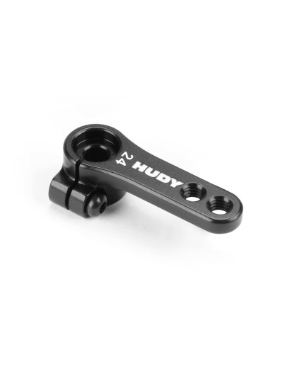 Palonnier direction alu déporté 2 trous avec vis 24T - HUDY - 293412