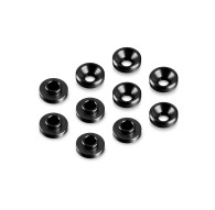 ALU COUNTERSUNK SERVO SHIM - BLACK (10) - HUDY - 296509-K