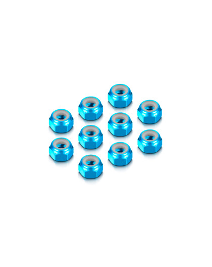 Ecrous alu 4mm Bleu (10) - HUDY - 296540-B