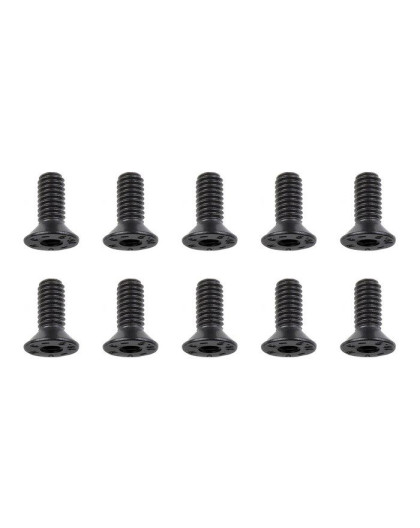 TEAM CORALLY - STEEL SCREWS M4 X 10MM - HEX FLAT HEAD - 10 P - C-3006