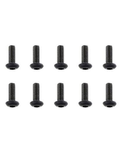 TEAM CORALLY - STEEL SCREWS M3 X 8MM - HEX BUTTON HEAD - 10 - C-30101
