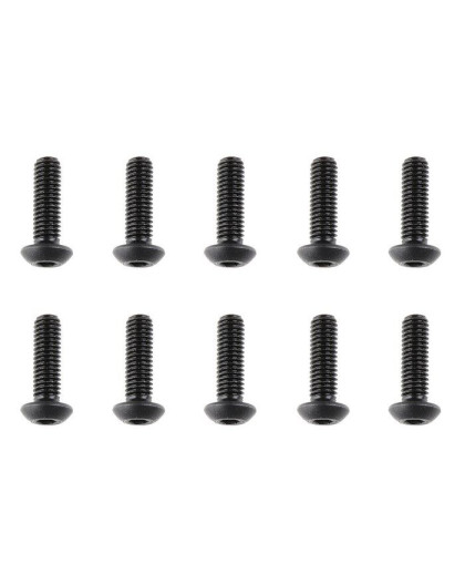 TEAM CORALLY - STEEL SCREWS M3 X 10MM - HEX BUTTON HEAD - 10 - C-3010