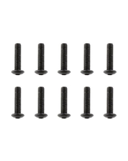 TEAM CORALLY - STEEL SCREWS M3 X 12MM - HEX BUTTON HEAD - 10 - C-3010