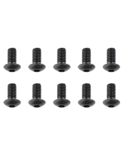 TEAM CORALLY - STEEL SCREWS M4 X 8MM - HEX BUTTON HEAD - 10 - C-30111