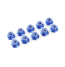 TEAM CORALLY - ALUMINIUM NYLST OP NUT - M4 - FLANGED - BLUE - - C-311