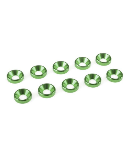 Rondelle alu FHC M4 - Vert - 10 pcs - CORALLY - C-31211