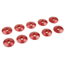 Rondelle alu BHC M3 15mm - Rouge -10 pcs - CORALLY - C-31315