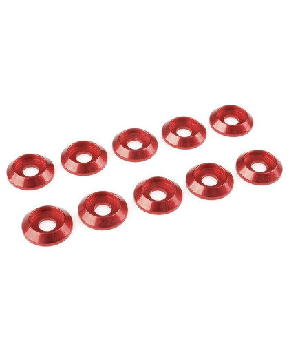Rondelle alu BHC M4 - Rouge - 10 pcs - CORALLY - C-31325