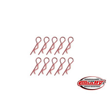 TEAM CORALLY - BODY CLIPS - 45 BENT - SMALL - RED - 10 PCS - C-35101 
