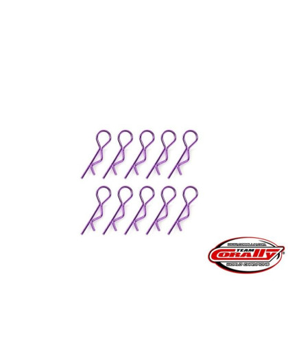 TEAM CORALLY - BODY CLIPS - 45 BENT - SMALL - PURPLE - 10 P - C-35103
