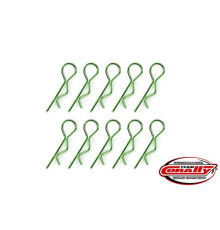 TEAM CORALLY - BODY CLIPS - 45 BENT - MEDIUM - GREEN - 10 P - C-35110