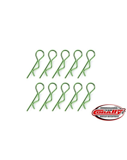 TEAM CORALLY - BODY CLIPS - 45 BENT - MEDIUM - GREEN - 10 P - C-35110