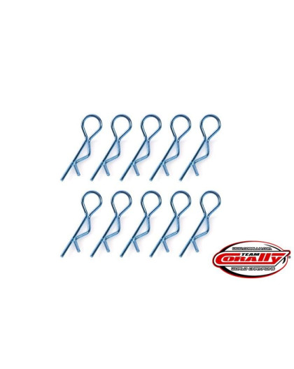 TEAM CORALLY - BODY CLIPS - 45 BENT - MEDIUM - BLUE - 10 PC - C-35115