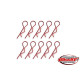 TEAM CORALLY - BODY CLIPS - 45 BENT - MEDIUM - RED - 10 PCS - C-35111