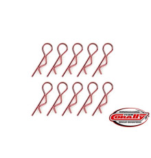 TEAM CORALLY - BODY CLIPS - 45 BENT - MEDIUM - RED - 10 PCS - C-35111