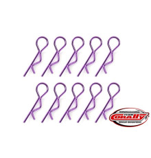 TEAM CORALLY - BODY CLIPS - 45 BENT - LARGE - PURPLE - 10 P - C-35123