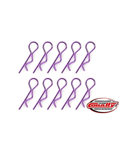 TEAM CORALLY - BODY CLIPS - 45 BENT - LARGE - PURPLE - 10 P - C-35123