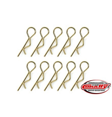 TEAM CORALLY - BODY CLIPS - 45 BENT - LARGE - GOLD - 10 PCS - C-35124