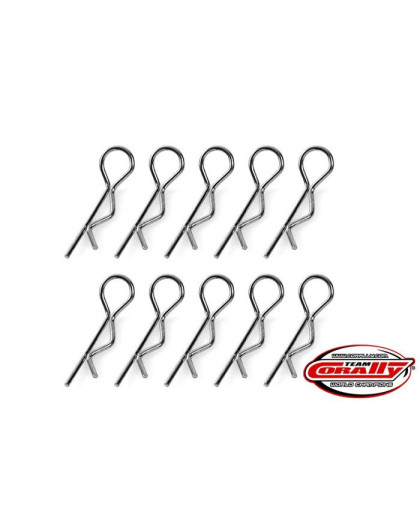 TEAM CORALLY - BODY CLIPS - 45 BENT - LARGE - BLACK - 10 PC - C-35122