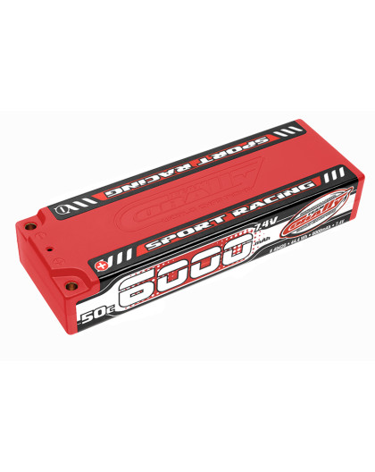 TEAM CORALLY - SPORT RACING 50 C LIPO BATTERY - 6000MAH - 7.4 - C-494