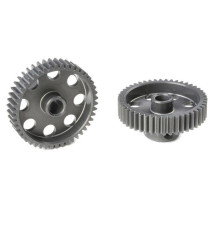 TEAM CORALLY - 64 DP PINION - SHORT - HARD ANODISED AL7075 - - C-7034