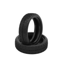 PAIR OF 110 TYRES CARPET 2WD HARD FRONT - HOT RACE