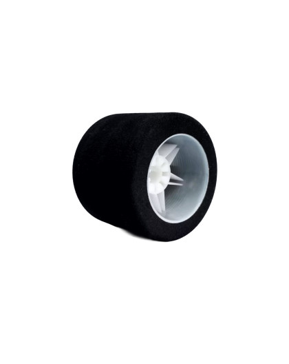 Pneus piste 1/8 arrière 76mm 32 Shore sur jantes light (2) - HOT RACE