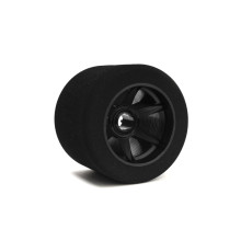 Pair of rear tyres 1/8 76mm Shore 35 on carbon rims. - HOT RACE