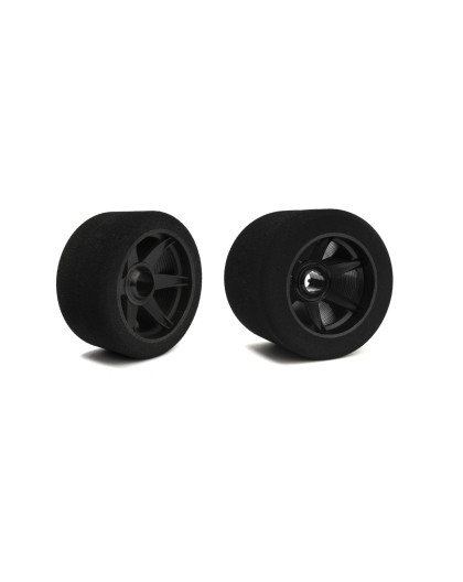 5 trains pneus piste 1/8 jantes carbone 35° AR + 32° AV - HOT RACE