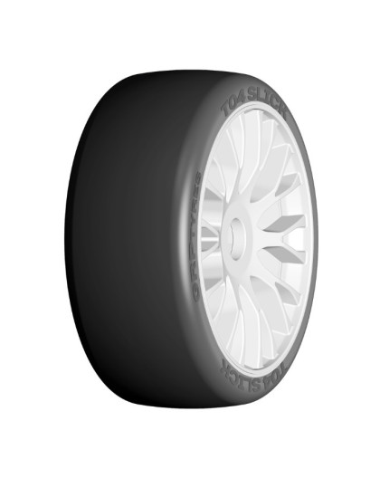 GT 1/8 T04 Slick XM3 (Soft) on FLEX wheels (2) - GRP - GTH04-XM3