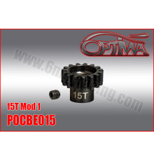 Pignon moteur acier 15 dents M1.0 - D5.0mm - OPTIMA - POCBE015