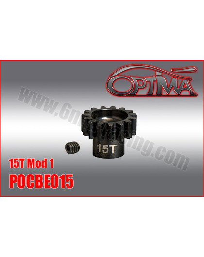 15t 1/8th Pinion 5mm Bore Mod 1 - OPTIMA - POCBE015