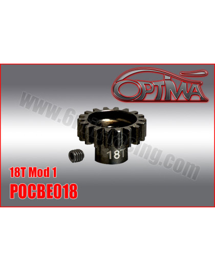 18t 1/8th Pinion 5mm Bore Mod 1 - OPTIMA - POCBE018