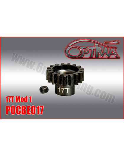 17t 1/8th Pinion 5mm Bore Mod 1 - OPTIMA - POCBE017