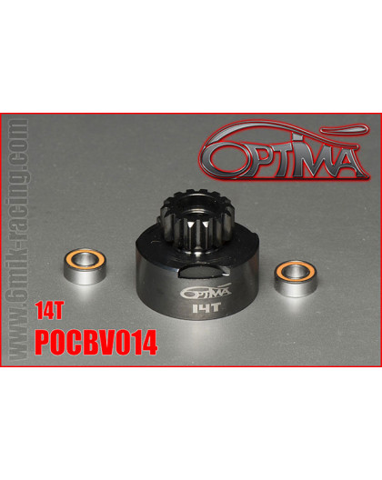 14t Vented Clutch Bell 5x10 + 2pcs Bearing - OPTIMA - POCBV014